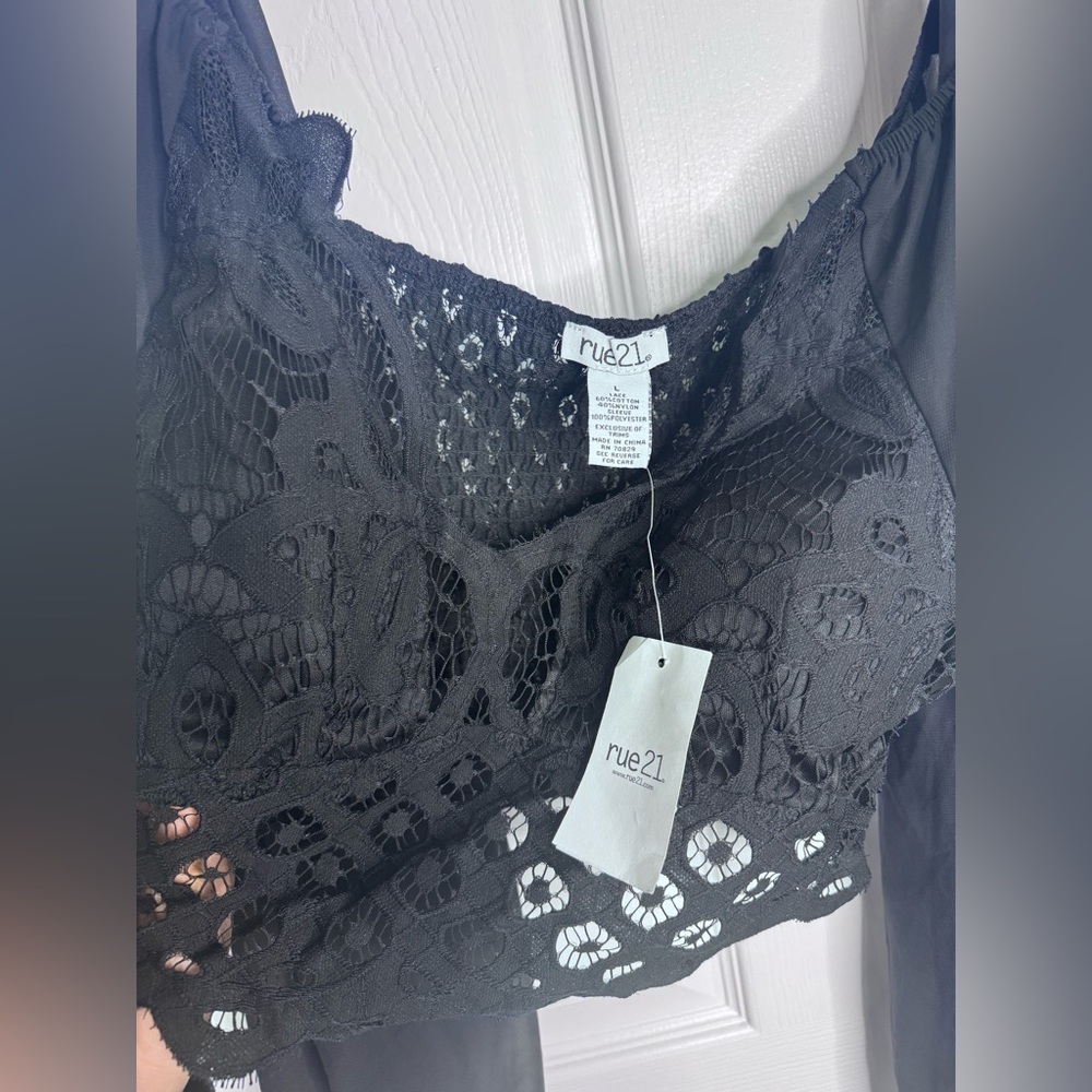 Rue21 Elegant Black Lace Blouse